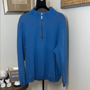 Tommy Bahama Blue/Gray Reversible 1/4-Zip Sweater Sz. XL